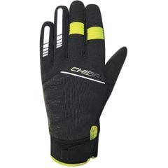 Dolge kolesarske rokavice Chiba Rain Touch II-Black/Neon