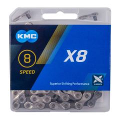 Veriga KMC X8 - 8 Prestav - 114 členov - Silver/Grey