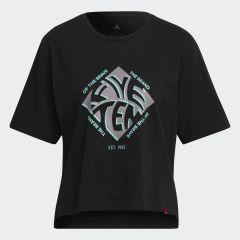 Ženska kolesarska majica FiveTen 5.10 Cropped Graphic Tee-Black